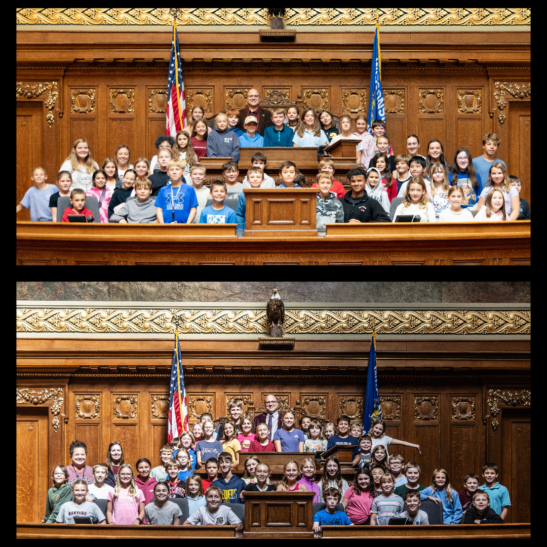Wisconsin State Rep. Shae Sortwell met with seven groups from Foxview Intermediate School.