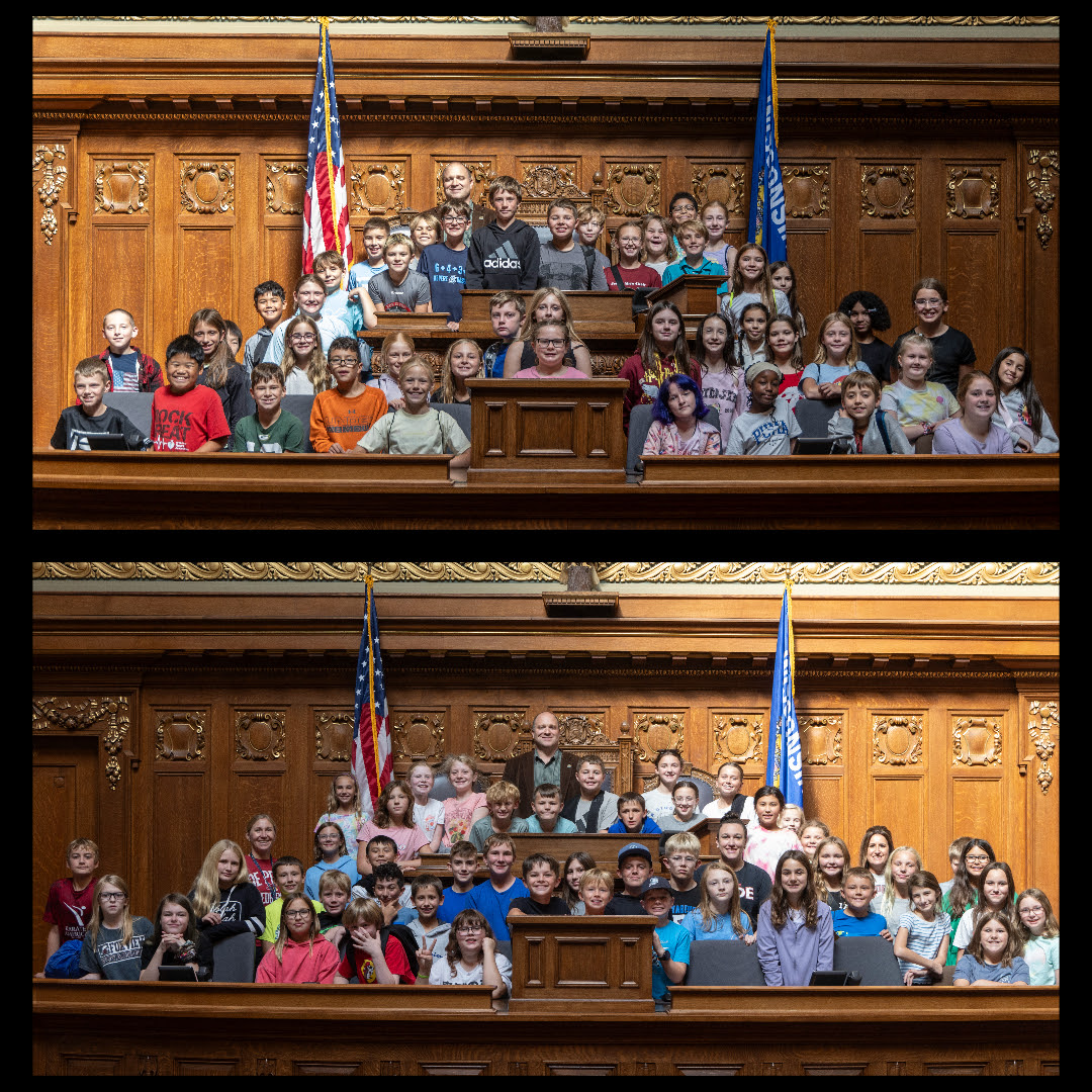 Wisconsin State Rep. Shae Sortwell met with seven groups from Foxview Intermediate School.