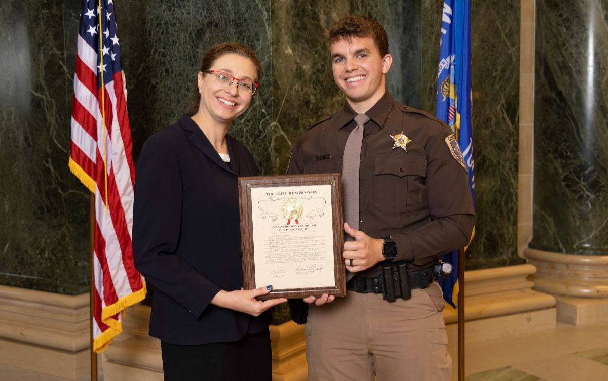 Thank you to Deputy Potter from the Outagamie Sheriff's Office for coming down to Madison for First Responders' Day! 