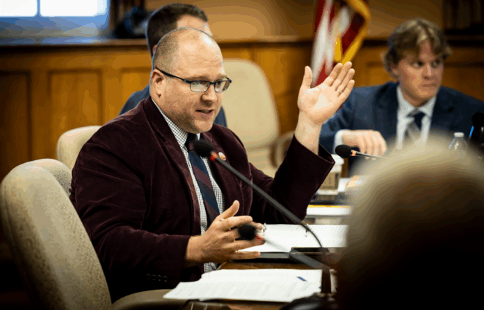 Wisconsin State Rep. Shae Sortwell testified on AB 380, which specifies that if the Wisconsin Supreme Court imposes a suspension for a judge due to conduct, the suspension will be without pay.