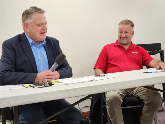 Jeff Nelson of Wrightstown and Drew Lundt of Clintonville presented their election experiences and subsequent perspectives on their school board service.