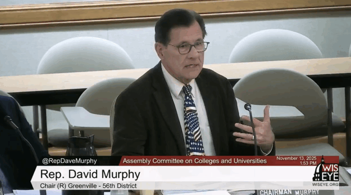 Wisconsin State Rep. Dave Murphy testified at a Colleges and Universities Committee hearing on a freedom of speech bill.