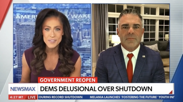 Congressman Tony Wied discussed the federal government shutdown on Newsmax.