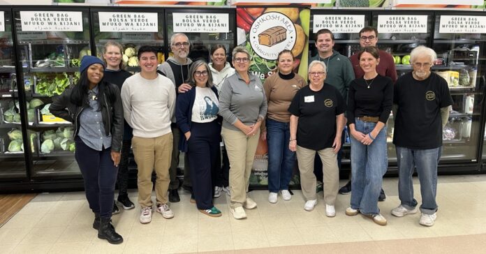 Wisconsin State Rep. Nate Gustafson helped out at the Oshkosh Area Community Pantry.