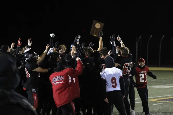 the Oshkosh Lourdes Academy Football Team! The Oshkosh Lourdes Academy Knights are advancing to the State Semi-Finals.