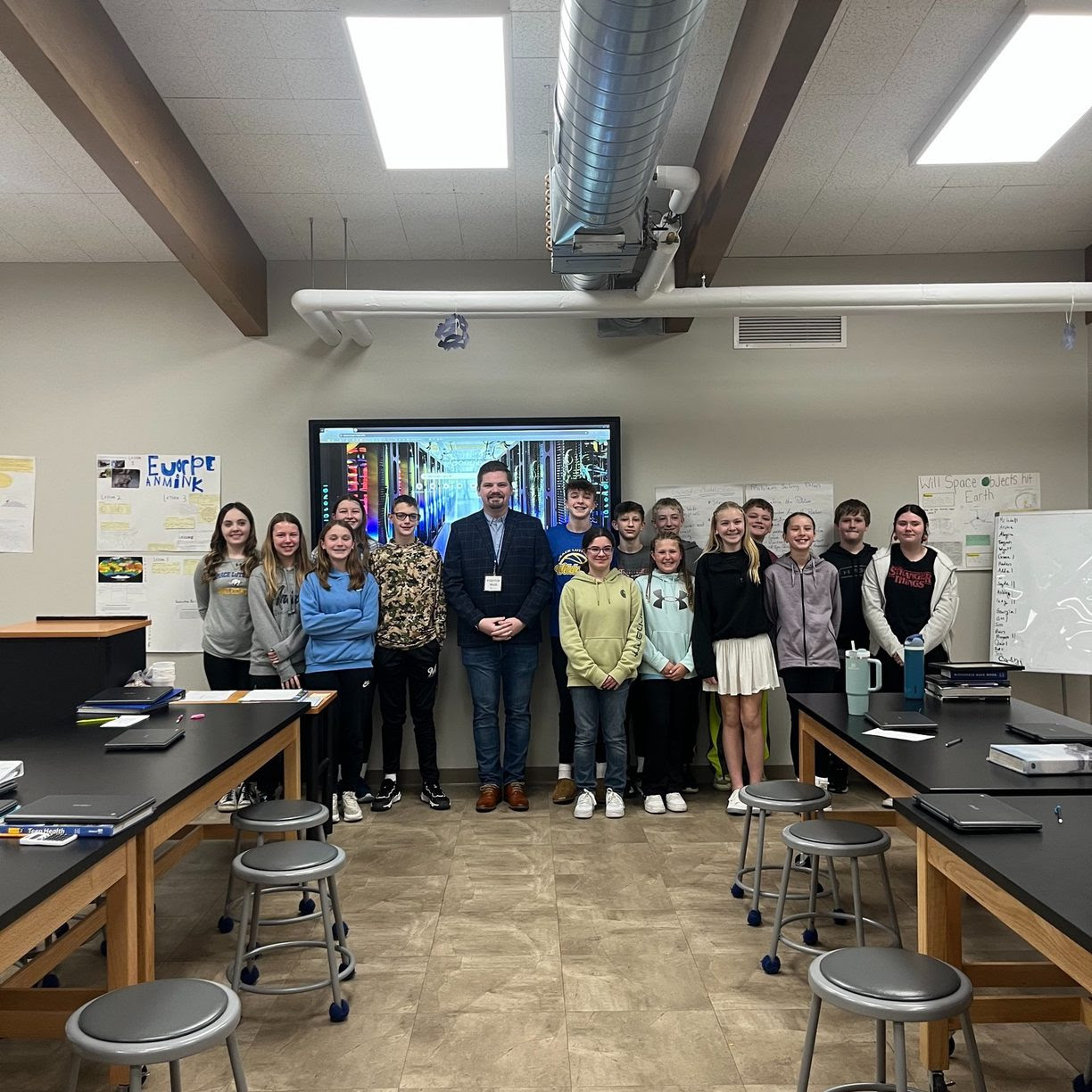 Wisconsin State Rep. Nate Gustafson spoke to students at Grace Lutheran Middle School on 3/14/2025.