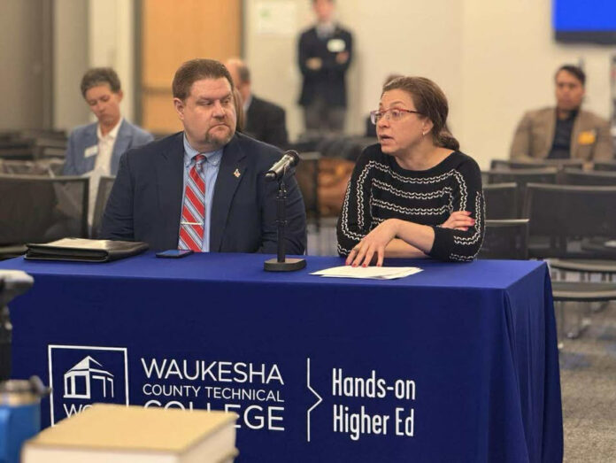 Wisconsin State Sen. Rachael Cabral-Guevara testified in favor of the dual enrollment bill at the Senate Universities and Technical Colleges public hearing that took place in Waukesha.