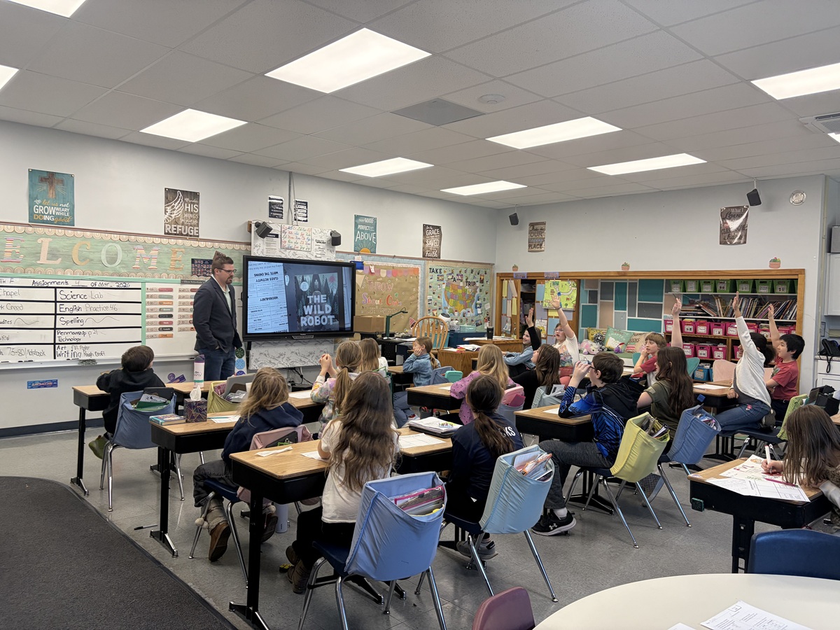 At Neenah Lutheran, State Rep. Nate Gustafson was invited into a fourth-grade classroom to speak with students and take their questions.