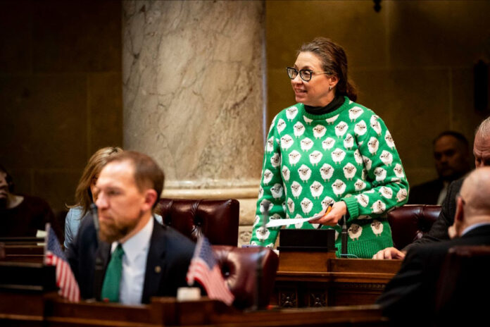 Wisconsin State Sen. Rachael Cabral-Guevara spoke on the Senate floor about New Dublin's (New London) upcoming celebration this weekend.