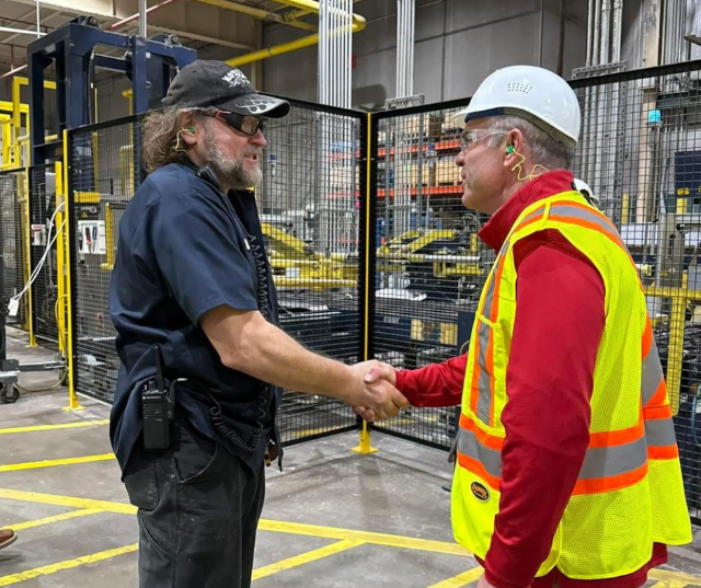 Wisconsin Congressman Tony Wied toured Sustana, which is dedicated to finding new ways to recycle and use paper products.