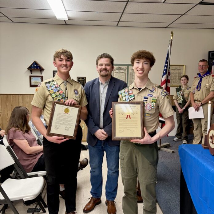 Wisconsin State Rep. Nate Gustafson attended an Eagle Court of Honor at the American Legion Giles Luce Post 364, recognizing two outstanding constituents.