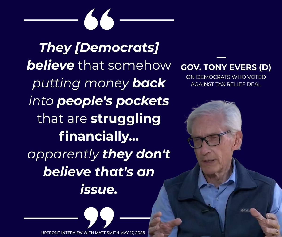 Wisconsin Gov. Tony Evers chided Democrats who killed the tax relief/budget surplus deal.