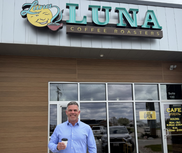 Congressman Tony Wied stopped by Luna Coffee Roasters in Bellevue to celebrate Small Business Week.