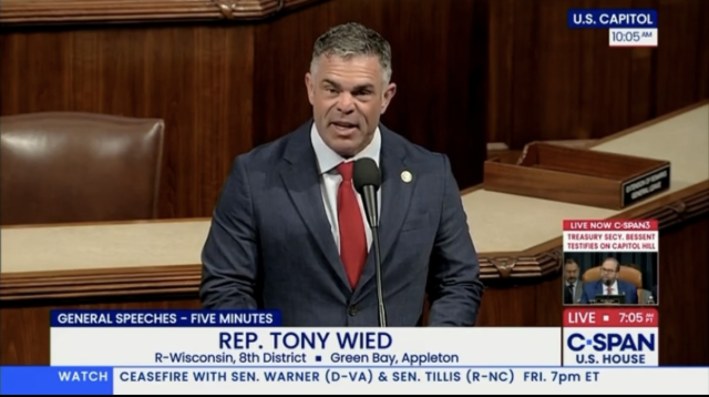 Wisconsin Congressman Tony Wied recently recognized Kewaunee County Sheriff's Deputy Brent Reimer for receiving the Wisconsin Professional Police Association's 2026 Certificate of Merit and for his unwavering service. 