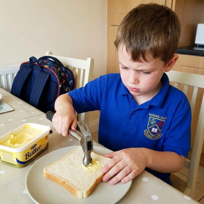 Teaching kids to use A.I. should be like teaching them to use a hammer. It might work well to drive in a nail, but don’t use it to butter your bread. (A.I. generated image.)