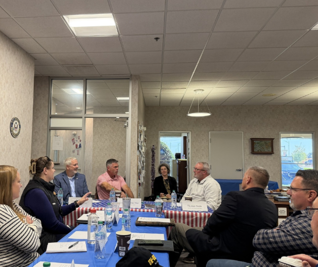 Congressman Tony Wied welcomed several County Veteran Service Officers in the 8th Congressional District to his District Office to participate in a roundtable conversation.