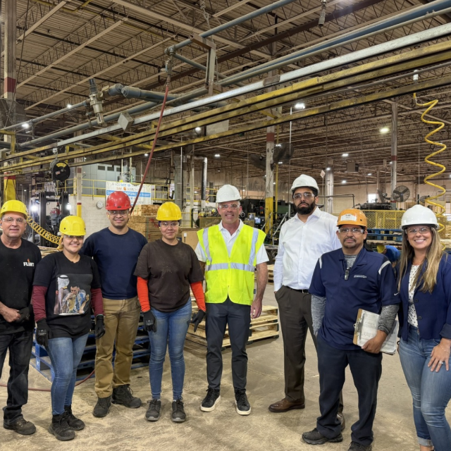 Wisconsin Congressman Tony Wied visited Performance Pallet located in Seymour.